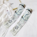 Detail of ice silk sun protection sleeves with vintage mechanical clock and Roman numerals - One Size / Time Watch Style