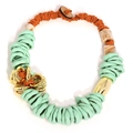 Opvallende halsketting met Tiffany blauwe ringen en gouden accenten voor dames - Tiffany Blauw (X-874)