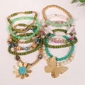 Ensemble de bracelets multicouches bohèmes avec pendentif papillon et perles - Style multicouche 12 pièces (S-591-12条)