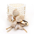 Elegant multi-layer pearl stretch bracelet with starfish and shell charms for beach vacation - Ocean Style Shell Sea Star Multi-layer Pearl Style (S-407)