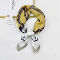 Elegant yellow silk scarf with heart patterns and artistic letters in satin finish - Yellow Heart Love