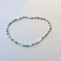 Bunte böhmische Glasperlen-Fußkette mit facettierten Perlen und silbernen Akzenten - Buntes Fußkettchen-1 Stück