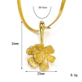 3D gold leaf pendant necklace in 18K gold plating with 50+5cm chain size details - Flower Motif Style / Gold