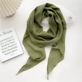 Sage green cotton linen scarf with soft pleats and lightweight draped texture for women - Green