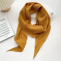 Ginger yellow linen-cotton scarf for women with lightweight semi-sheer texture - Yellow