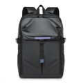 Zaino porta PC aziendale nero minimalista in tessuto impermeabile con fibbie - Nero