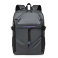 Zaino business grigio scuro ad alta capacità con striscia decorativa viola sfumata - Grigio
