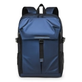 Zaino business da uomo blu navy in tessuto impermeabile con patta e fibbia a scatto - Blu