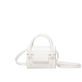 Mini borsa a mano quadrata bianco crema con manici e tracolla regolabile chic - Bianco