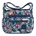 Borsa a tracolla in nylon impermeabile con stampa camouflage e tasche multiple - Spine Colorate