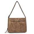 Sac bandoulière marron vintage en similicuir avec poches cargo et sangle ajustable - Marron