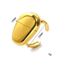 Chunky gold 18k irregular geometric open ring for women in high-polished titanium steel - Adjustable Open / Round Waterdrop Style (Gold Style 2)