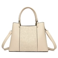 Elegant off-white embroidered handbag with floral pattern and golden hardware - Off White