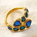 US 6 / Gold Plated Blue Zirconia