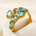 US 7 / Gold Aqua Blue Zirconia