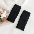 Women's black cable knit fingerless gloves for warmth and versatility during winter - 8*18cm / Black