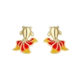 Exquisite Koi-Fisch Ohrstecker mit farbenfrohem Emaille-Verlauf in Goldplattierung - Groß
