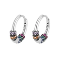 Symmetric colorful zircon hoop earrings made of 925 sterling silver in bohemian style - Colorful Zirconia (HL-188)