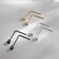 Minimalist S925 sterling silver square drop earrings in gold, silver and black finish - Black