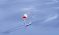 Close-up of S925 sterling silver adjustable ring with red and white enamel heart detail - Adjustable Open / Red and White Spliced Heart Style (C1)