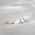 S925 Sterling Silber Rentier Geweih Ohrstecker in Gold und Silber Ausführung - Silber (149)