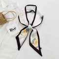 Long silk scarf with celestial star pattern and sun dial design on white fabric - 29L Constellation Black