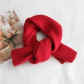 Classic thick knit red striped scarf for women with warm chunky knit texture - Red
