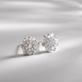 Elegante S925 Sterlingsilber Lotusblumen-Ohrstecker mit matter gebürsteter Oberfläche - Lotus-Stil(169)