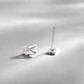 Polished S925 sterling silver angel wing stud earrings with elegant long shadows - Hollow Wing Style (182 Silver)