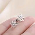 Ear cuffs de copo de nieve chapados en plata 925 con piedra de circón en los dedos - Estilo de Copo de Nieve (A32)