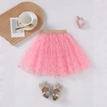 Gonna tutu rosa a strati con paillettes dorate e scarpe glitterate con fiocco - Taglia unica / Rosa