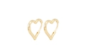 Vista dettagliata degli orecchini a cerchio a cuore in metallo dorato dal design minimal - Oro (HL-13 Oro)