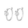 Minimalistische silberne Knoten-Ohrringe mit poliertem Metallic-Finish und Verschluss - Silber Geknoteter Stil (HL-35)
