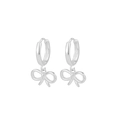 Elegante silberne Schleifen-Ohrringe für Damen mit minimalistischem Hohl-Design - Silber Schleife Stil (HL-05)