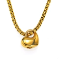 Polished gold heart cremation pendant necklace with a durable box chain and screw seal - Gold / Pendant Only (Without Chain)