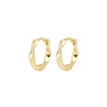 Elegant 18K gold plated S925 sterling silver wave twisted hoop earrings in gold finish - 925 Silver / Gold (HL-11)