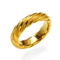 Bague torsadée minimaliste en acier inoxydable plaqué or 18 carats au design rétro - US 6 / Or