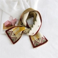 Knitted deer pattern scarf in beige, burgundy, and green Nordic geometric winter style - Christmas Beige