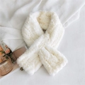 Plush white faux fur cross-over scarf with a soft texture for winter warmth - Cream