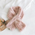 Soft light pink plush scarf featuring a striped faux fur texture for winter warmth - Hot Pink