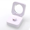 Boîte à bijoux blanche pour bague intelligente avec LED et fenêtre ronde transparente - Boîtier de Charge Carré Blanc