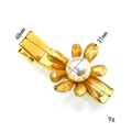 Gold starfish hair clip with pearl center, ocean style fashion headpiece, 48mm length - Gold Style 7