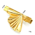 Detail view of gold floral hairpin showing dimensions 61mm by 36mm and 14g weight - Gold Style 8