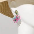Bohemian bloemenoorbellen met kleurrijke kralen en matte bloemblaadjes voor de zomer - Kleurrijk