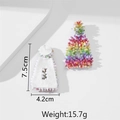 Orecchini a trapezio in perline arcobaleno fatti a mano, misura 7,5x4,2 cm e peso 15,7g - Colorato