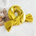 Sciarpa in maglia spessa gialla con motivo a nuvole bianche per l'inverno - 186x39 / Giallo