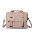 Bolso de mano rosa pálido en piel sintética con hebillas plateadas y bandolera - Rosa
