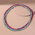 Elastic colorful African waist beads set with vibrant glass seed beads for bikini decor - Style 4 - 24306 (Set of 7)