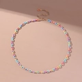 Verstelbare kleurrijke pastel acryl schakelketting met gouden metalen sluiting - Stijl 7 - 24526 Acryl Schakels (Set van 1)
