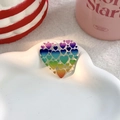 DIY Acrylic heart accessory with rainbow gradient colors for earrings and jewelry making - Colorful